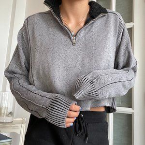 Gray Cropped Sweatshirt